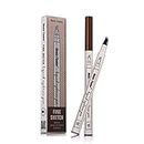 TEEROVA Eyebrow Tattoo Pen - Microblading Eyebrow Pencil Tattoo Brow Ink Pen with a Micro-Fork Tip Applicator Creates Natural Looking Brows Effortlessly and Stays on All Day (Brown)