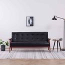 1/2/3 Piece Sofa Set Black Faux Leather Padded Living Room Furniture vidaXL