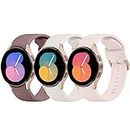 [3 Pack]Silicone Bands for Samsung Galaxy Watch 4 Bands & Galaxy Watch 5 Bands 44mm 40mm/Samsung Galaxy Watch 6 Bands Women Men, 20mm Adjustable Sports Replacement Strap for Galaxy Watch 6/6 Classic/5/5 Pro/4/4 Classic