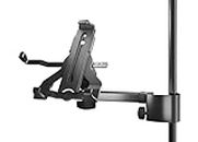 K&M Stands 19743 BioBased Clamp On Tablet Holder - Fits Any 10 to 16 Inch Tablets - Fits on Microphone and Other Music Stands - Tiltable & Adjustable - Black