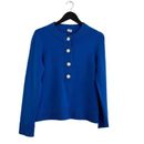 J. Crew Sweaters | J Crew 100% Cashmere Blue Sweater Large Mother Of Pearl Buttons | Color: Blue | Size: L