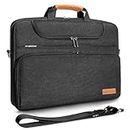 DOMISO 14" Multi-Functional Laptop Sleeve Business Briefcase Waterproof Messenger Shoulder Bag for 14 Inch Laptops/Chromebook/Ultrabook/Apple/Lenovo/HP/Dell/ASUS/Acer, Black