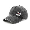Waldeal Dog Mom Hat, Dog Mom Gifts for Women Wife Daughter Sister Groomer, Washed Distressed Baseball Cap, Black, One Size