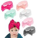 ANNA CREATIONS premium Designer Soft Flower Bow hairband Headband Hair Accessories for Baby Girls, Multicolor 6 Count (Pack of 1)