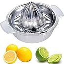 EVK® Stainless Steel Juicer machine with Easy Pour Spout Juicer maker Hand Squeezer Rotation Hand Juicer with Bowl Juicer Strainer (Round Big)