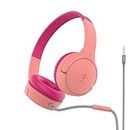 Belkin SoundForm Mini Wired On-Ear Headphones for Kids, Over-Ear Headset for Children with inline Microphone for Online Learning, School, Travel, Play, For 3.5mm Compatible Devices - Pink
