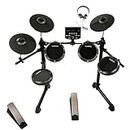 Kadence 7 Piece Electronic Black Drum Set, Electric Drum Set For Beginners With 4 Quiet Mesh Drum Pads, Headphones, Drumsticks, 2 Pedals, Bluetooth And Led Display. (K-EDR-MD200A-BT-N)