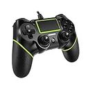 Wired Controller Gamepad for Playstation 4 Dual Vibration Shock Joystick Gamepad for PS4/PS4 Slim/PS4 Pro and PC (Black Green)