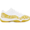White & Yellow Air Jordan 11 Retro Low Sneakers