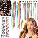 KEYRI 36 PCS Hair Extensions for Kids Clip in Coloured Hair Extensions Kids Rainbow Hair Extensions Clips for Girls Hair Braids Hair Styling Twister Clips Hair Accessories for Girls Women (36 Pieces)