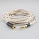 16Core OCC Silver Plated Headphone Extension Cable Jack Plug to Jack Female