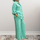 2 Pcs/Set Women Shirt Pants Suit Breathable Plus Size Lady Outfit Set Clothing 