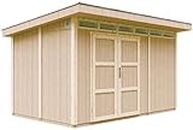 LP® SmartSide® panel shed M904A- H237 x 236 x 368 cm / 8.68 m2 - Sheds and Outdoor Storage - Wooden garden storage shed - Bike shed, Small shed, with floor and bituminous tiles - TIMBELA M904A