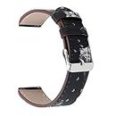 ibasenice Reloj Inteligente Para Mujer Leather Watch Band Quick Release Watch Belt Replacement Cowhide Watch Band Compatible with Galaxy Watch Active Black Kids Smartwatch