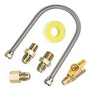 One Stop Universal Gas Appliance Hook Up Kit F271239 - Includes 22-inch Flexible Gas Line, On/Off Valve and 3 Different Couplings