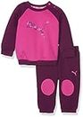 PUMA Baby Set Style MiniCat Ess Crew Jogger FL, Fucsia Viola-Magenta Purple, 98, 838973 24