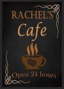Personalised Cafe Kitchen Sign Wall Plaque Pantry Home Coffee Tea Gift Present