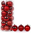 big box 24 Piece Small RED Ball Shatterproof Christmas Balls Tree Ornaments Party Decoration, Christmas Balls Ornaments for Xmas Tree Shatterproof Christmas Tree Hanging Balls Decoration