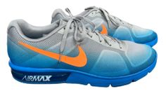Mens Nike Air Max Sequent Size US 12 Blue and Orange Sheaker Shoes Excellent Con