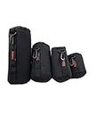 SHOPEE Pack of 4 Thick Protective Waterproof Lens bag Case Pouch Set for DSLR Camera Lens Includes Small, Medium, Large & Extra Large Pouches