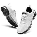 QAUPPE Mens Air Running Shoes Athletic Trail Tennis Sneaker (White US 8.5 D(M)