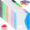 A4 Size Plastic File Folders Files Envelope Bags for School Office Home Supplies
