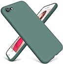 LOXXO® Microfiber Candy Case Compatible for iPhone 6/6S Smooth Touch Cushion Liquid Soft Silicone Gel Rubber Phone Cases Non-Slip Full Body Protective Shockproof Back Cover (Pine Green)