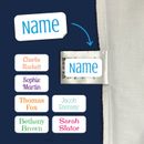 Etichette personalizzate stick on name per vestiti, adesivi per abbigliamento, etichette con nome
