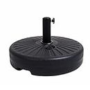 FLAME&SHADE Round Plastic Patio Umbrella Stand Outdoor Parasol Umbrella Base Weight, Sand Water Fill, 66lb, Black