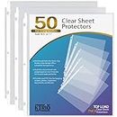 KTRIO Sheet Protectors 8.5 x 11 inch Clear Page Protectors for 3 Ring Binder, Plastic Sleeves for Binders, Top Loading Paper Protector Letter Size, 50 Pack
