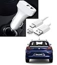 Auto Addict 2 Ports Fast Car Charger with C-Type Cable(Turbo Charger,Dual USB) for Maruti Suzuki Baleno New 2022