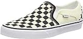 Vans Asher, Sneaker Femme, Blanc (Checkerboard/Black/White), 38 EU
