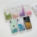 Case For iPhone 14 13 12 11 Pro X XR 8 7 6s Plus Liquid Glitter Quicksand Cover
