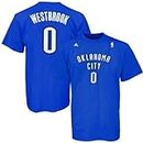 adidas Russell Westbrook Oklahoma City Thunder Royal Blue Jersey Name and Number T-Shirt XX-Large
