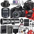 Canon EOS 850D / Rebel T8i DSLR Camera with Canon EF-S 18-55mm f/4-5.6 is STM and 420-800mm f/8.3 HD Telephoto Zoom Lens + 128 GB Memory + Filters + Tripod + More (32pc Bundle)