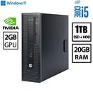 HP Desktop Computer Windows 11 20GB 1TB SSD+HDD WiFi FAST PC CLEARANCE SALE