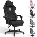  Gaming Chairs for Adults with Footrest-PC Computer Ergonomic Video Game Black
