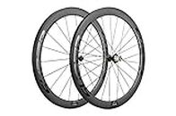 Superteam Carbon Fiber Road Bike Wheels 700C Clincher Wheelset 50mm Matte 23 Width (Glossy Black)