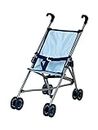 DOLLSWORLD from Peterkin | Blue Doll's Stroller | Foldable stroller with easy-grip handles, suitable for dolls up to 56cm | Dolls & Accessories | Ages 3+