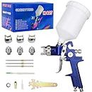 Hotorda HVLP Spray Gun with 3 Nozzles 1.4mm 1.7mm 2.0mm Air Paint Gun Kits with 600cc Cup for Car Primer, Surface Painting, Coatings, Automotive Paint, Painting Projects