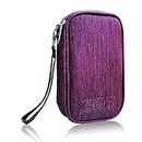 Electronic Organizer Bag Cable Organizer Travel Cord Organizer Case Pouch Portable Carrying Case for Charger Hard Drive Earphone USB SD Card (Purple)