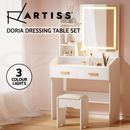 Artiss Dressing Table LED Makeup Mirror Stool Set Vanity Desk White