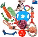 10PC Dog Braided Rope Toys Pet Puppy Chew Bite Toy Gift Tough Cotton Clean Teeth