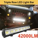 21" inch LED Work Light Bar Flood Triple Row Light SUV ATV Beam Offroad Truck