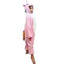Girls Kids Hooded 3D Unicorn Onesie Animal Dinosaur Crocodile Reindeer Onesie Pyjamas Nightwear Sleepsuit Dress Up Fleece Toddler to Teenage Small Adult, (Pink, 5-6 Years)