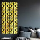 Wall1ders Border Flower 32 Acrylic Mirror Wall Decor Sticker, Wall Sticker for Hall Room, Living Room, Bed Room, Kitchen, Home & Offices. (Golden)