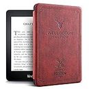 ProElite Deer Smart Flip case Cover for Amazon Kindle 6" 300 ppi 11th Generation 2022, Wine Red