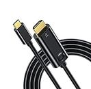 Câble USB C vers HDMI, 4K Câble USBC HDMI TV, 1.8M Câble Type C HDMI Compatible Thunderbolt 3, pour iPhone 15 Pro/iPhone 15 Pro Max MacBook Pro/Air, iPad Pro,Galaxy,Surface Pro - Noir