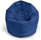 BuBiBag Sitzsack für Kinder & Erwachsene Kinder, Sitzkissen oder als Gaming Sitzsack, geliefert mit Füllung (125 cm Durchmesser, Dunkelblau/Marine)