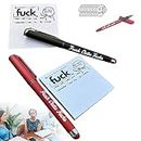Fresh Outta Fucks Pad and Pen,Funny Sticky Notes and Pen Set with Fun Stickers,Funny Sarcastic Fucks Pad & Pen,Snarky Novelty Office Supplies,Sassy Funny Desk Accessory Gifts for Friends(red+Black)